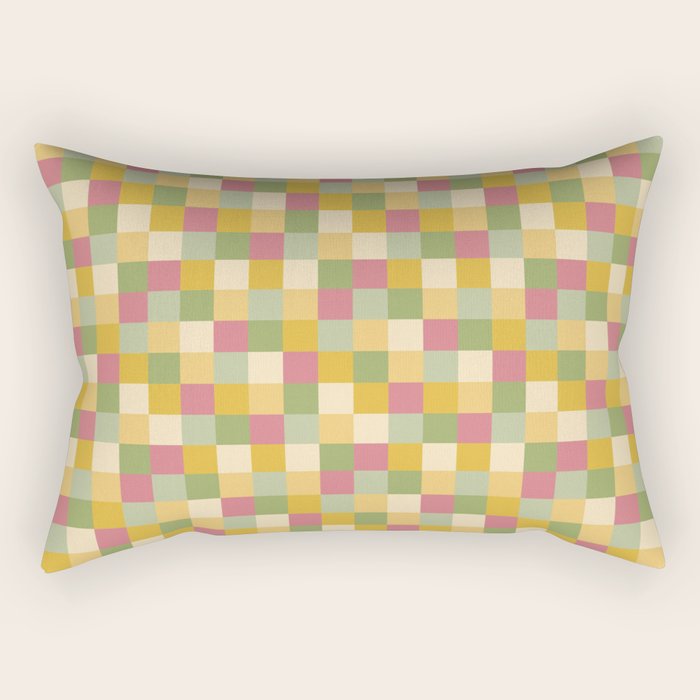 Bold Vintage Checks Pattern - Small XIX Rectangular Pillow Gallery Image 2