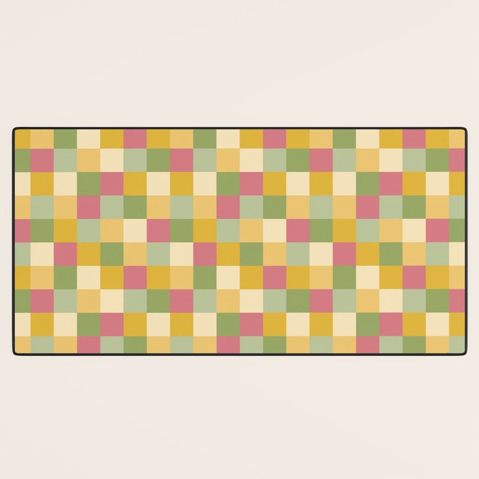  Bold Vintage Checks Pattern - Small XIX Desk Mat Gallery Image 3