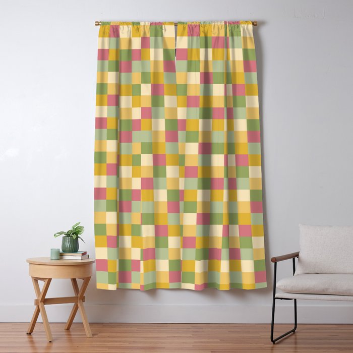  Bold Vintage Checks Pattern - Small XIX Window Curtain Gallery Image 5