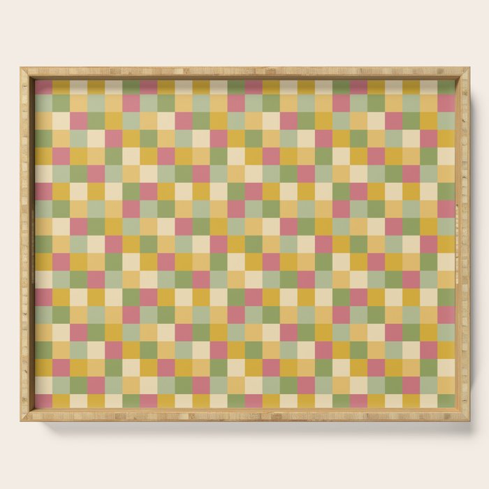  Bold Vintage Checks Pattern - Small XIX Serving Tray Gallery Image 1