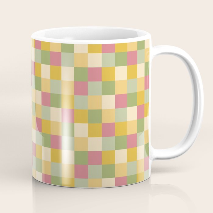  Bold Vintage Checks Pattern - Small XIX Coffee Mug Gallery Image 1
