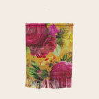 Vintage & Shabby Chic - Sunny Magenta Spring Roses Botanical Flower Garden Wall Hanging Gallery Image 1