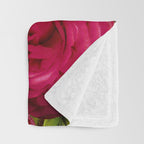 Vintage & Shabby Chic - Sunny Magenta Spring Roses Botanical Flower Garden Throw Blanket Gallery Image 3