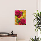 Vintage & Shabby Chic - Sunny Magenta Spring Roses Botanical Flower Garden Poster Gallery Image 2