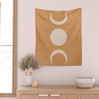 Moon Shapes Minimalism - Desert Sand Wall Tapestry Gallery Image 2