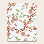 Chinoiserie Cherry Blossom Floral Rose Pink & White Notebook Gallery Image 4