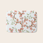 Chinoiserie Cherry Blossom Floral Rose Pink & White Bath Mat Gallery Image 1