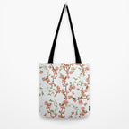 Chinoiserie Cherry Blossom Floral Rose Pink & White Tote Bag Gallery Image 2