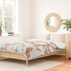 Chinoiserie Cherry Blossom Floral Rose Pink & White Duvet Cover Gallery Image 2