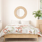 Chinoiserie Cherry Blossom Floral Rose Pink & White Duvet Cover Gallery Image 3