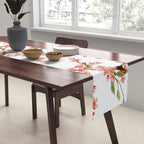 Chinoiserie Cherry Blossom Floral Rose Pink & White Table Runner Gallery Image 2