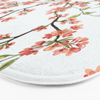 Chinoiserie Cherry Blossom Floral Rose Pink & White Bath Mat Gallery Image 3