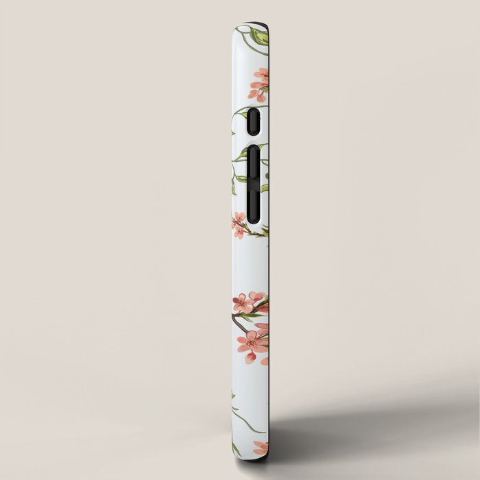 Chinoiserie Cherry Blossom Floral Rose Pink & White iPhone Case Gallery Image 2