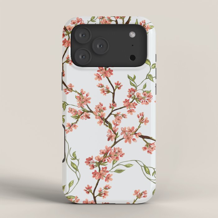 Chinoiserie Cherry Blossom Floral Rose Pink & White iPhone Case Gallery Image 4