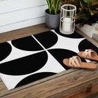 Mid Century Modern Black Square Outdoor Rug Gallery Image 2