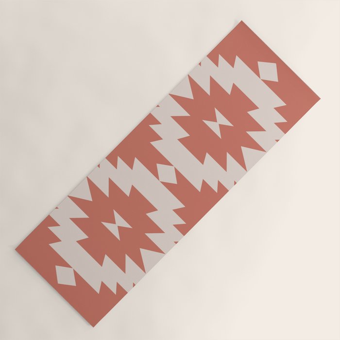Southwestern Minimalism - Bright Coral Red Yoga Mat Gallery Image 1