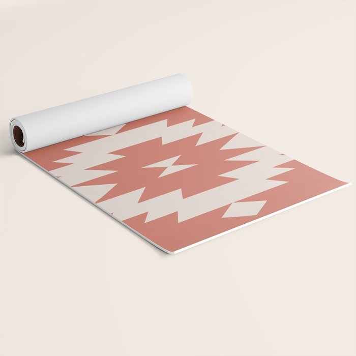 Southwestern Minimalism - Bright Coral Red Yoga Mat Gallery Image 2