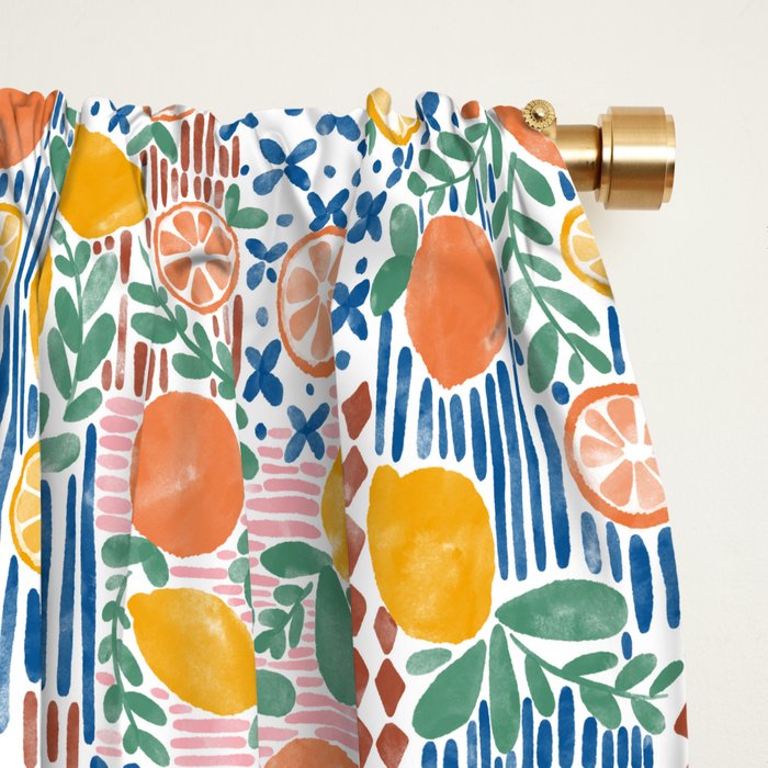 Mediterranean Fusion Citrus Window Curtain Gallery Image 2