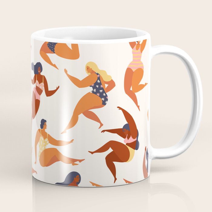 Body Positive. Women in summer swimsuits Coffee Mug Gallery Image 1