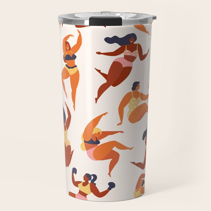 Body Positive. Women in summer swimsuits Travel Mug Gallery Image 1