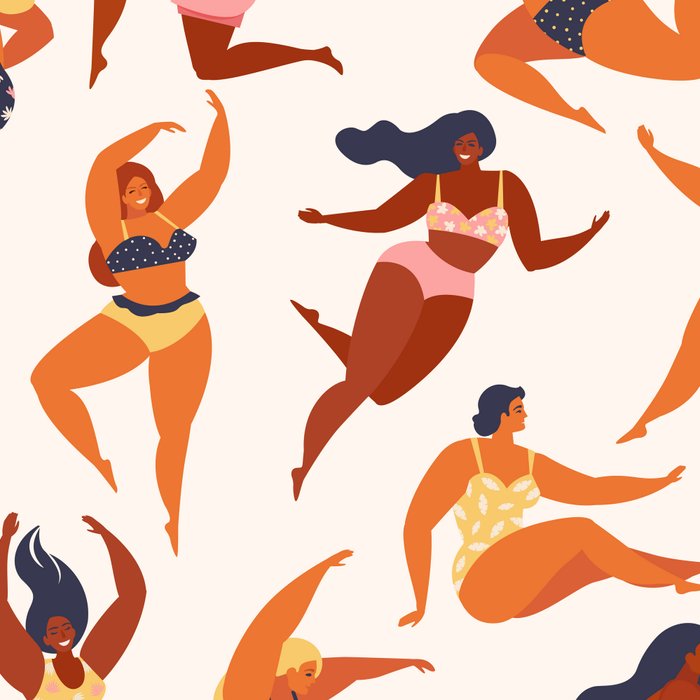 Body Positive. Women in summer swimsuits Coffee Mug Gallery Image 2