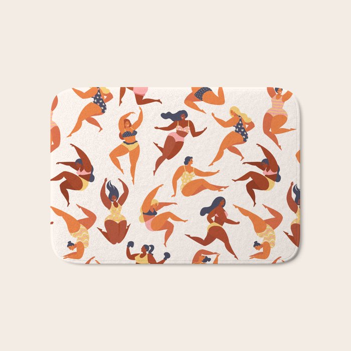 Body Positive. Women in summer swimsuits Bath Mat Gallery Image 1