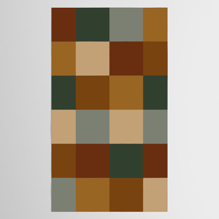 Bold Earthy Checks Pattern - Large VI Tablecloth Gallery Image 2