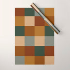 Bold Earthy Checks Pattern - Large VI Wrapping Paper Gallery Image 1