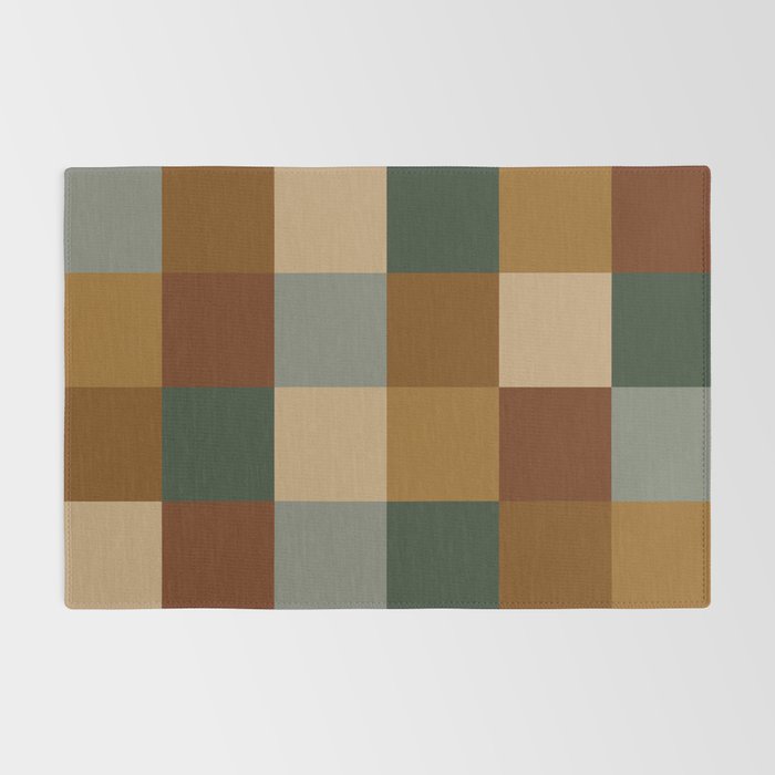 Bold Earthy Checks Pattern - Large VI Rug Gallery Image 2