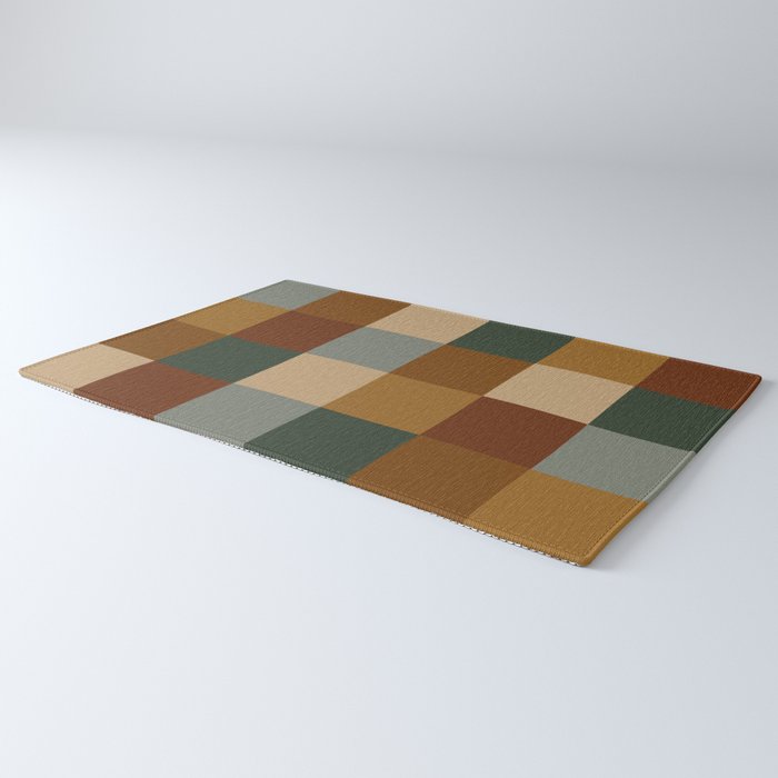 Bold Earthy Checks Pattern - Large VI Rug Gallery Image 3