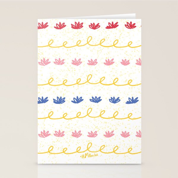 Abstract Cookie Pattern Doodle in White & Pink Stationery Card Gallery Image 1