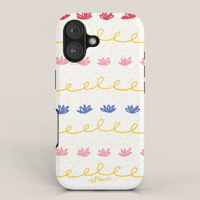 Abstract Cookie Pattern Doodle in White & Pink iPhone Case Gallery Image 1