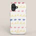 Abstract Cookie Pattern Doodle in White & Pink iPhone Case Gallery Image 1