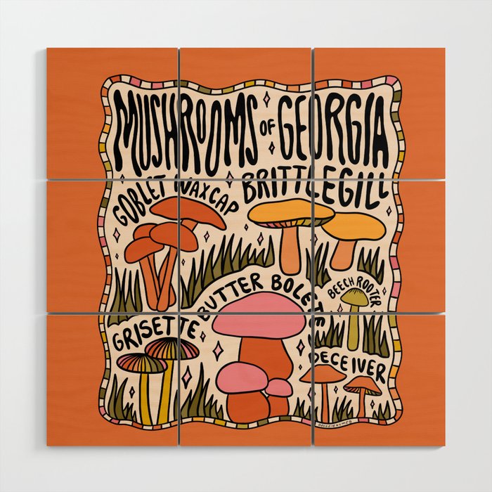 Mushrooms of Georgia Wood Wall Art Gallery Image 1