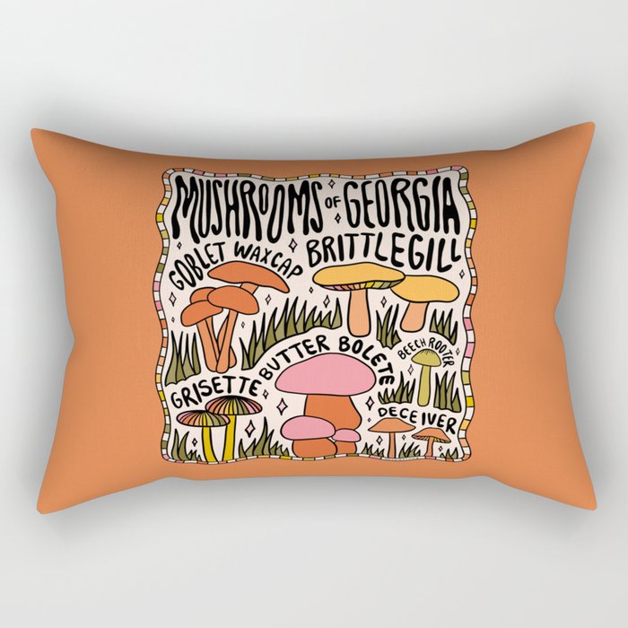 Mushrooms of Georgia Rectangular Pillow Gallery Image 2