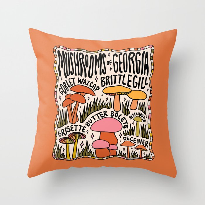 Mushrooms of Georgia Throw Pillow Gallery Image 6