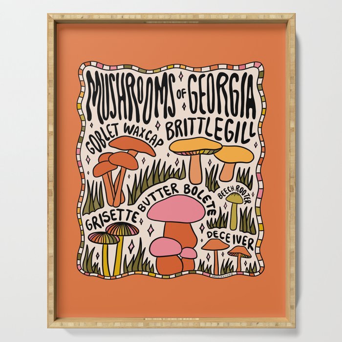 Mushrooms of Georgia Serving Tray Gallery Image 1