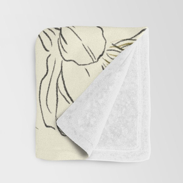 Minimalist Garden flowers Throw Blanket Gallery Image 3