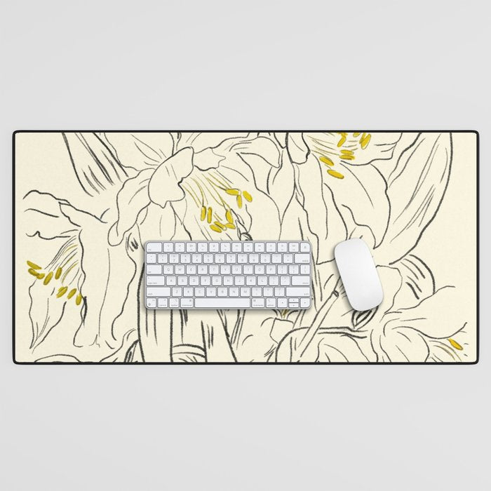 Minimalist Garden flowers Desk Mat Gallery Image 1