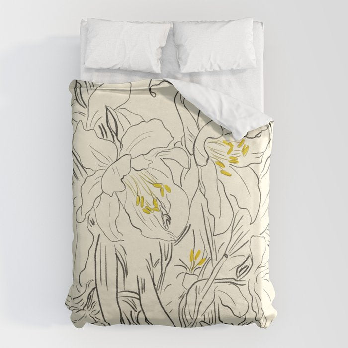 Minimalist Garden flowers Duvet Cover Gallery Image 1