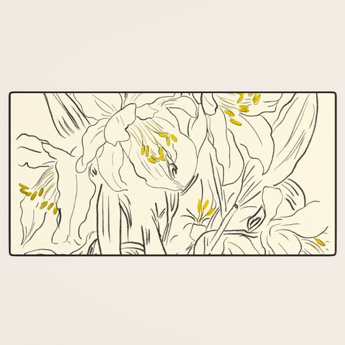 Minimalist Garden flowers Desk Mat Gallery Image 3
