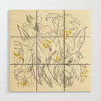 Minimalist Garden flowers Wood Wall Art Gallery Image 1