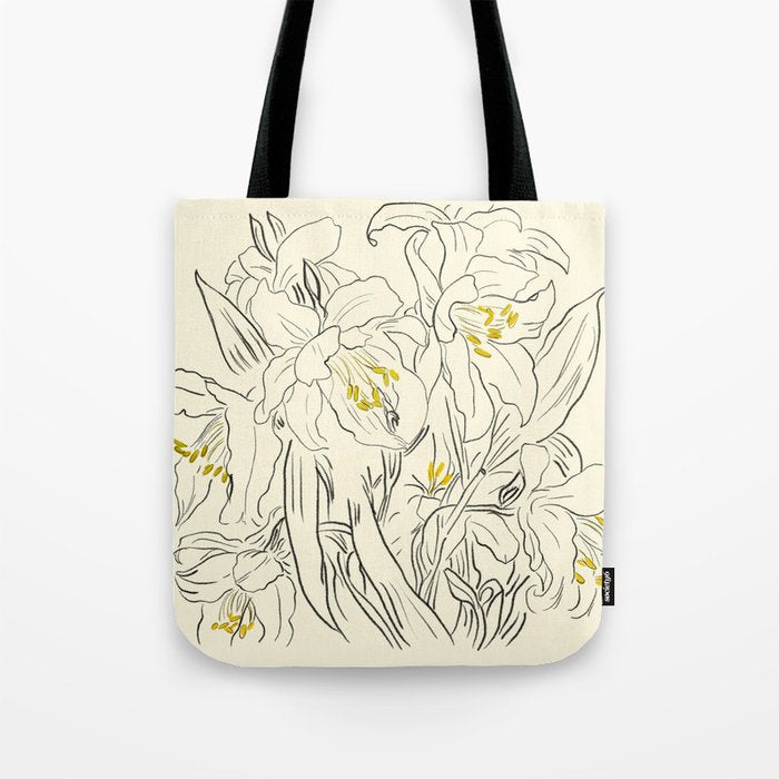 Minimalist Garden flowers Tote Bag Gallery Image 1