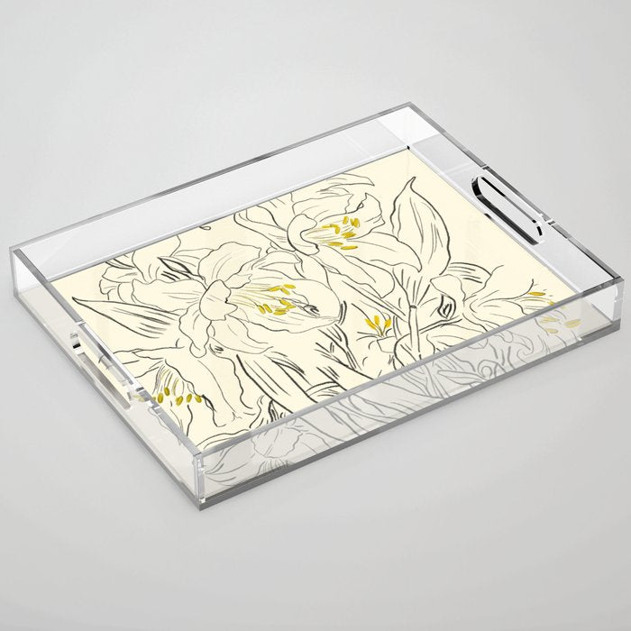 Minimalist Garden flowers Acrylic Tray Gallery Image 1