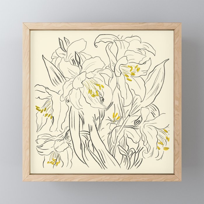 Minimalist Garden flowers Mini Art Print Gallery Image 1