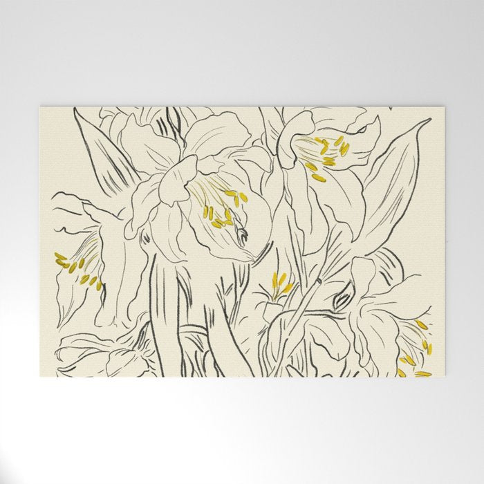 Minimalist Garden flowers Welcome Mat Gallery Image 1