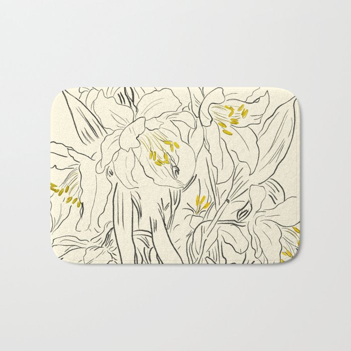 Minimalist Garden flowers Bath Mat Gallery Image 1
