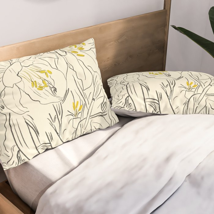 Minimalist Garden flowers Pillow Sham Gallery Image 2