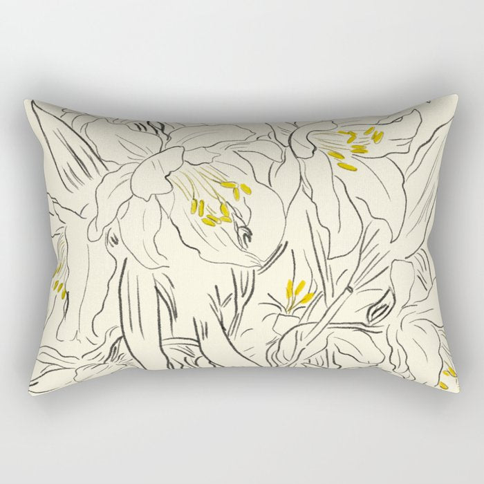 Minimalist Garden flowers Rectangular Pillow Gallery Image 1