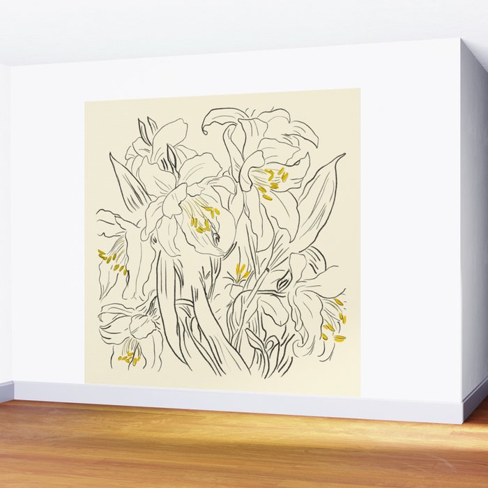 Minimalist Garden flowers Wall Mural Gallery Image 2